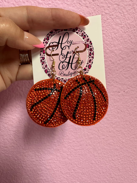 Basketball Puff Earrings