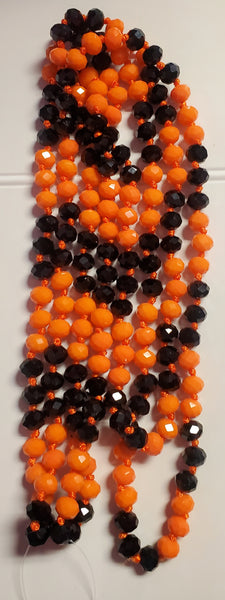 Black Orange Beaded Necklace