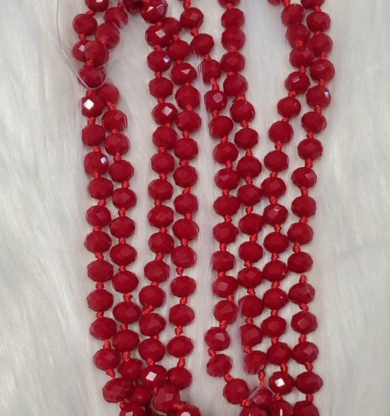 Dark Red Beaded Necklace